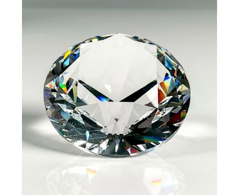 This Swarovski Crystal is shaped like a cut diamond. Swarovski etched backstamp. This item has its original box which measure