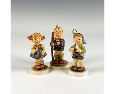 Hand painted colorful collectibles that include Little Hiker, Little Luck, and Bumblebee Blossom. Features German children do