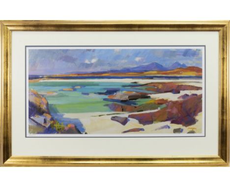 * JOHN CUNNINGHAM RGI D.LITT (SCOTTISH 1926 - 1998), LANDSCAPE off set lithographic print, signed and numbered 404/475 40cm x