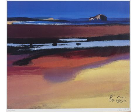 * PAM CARTER, BASS ROCK off set lithographic print, signed and numbered 453/850 40cm x 44cm Mounted, framed and under glass