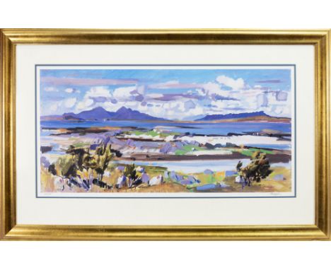 * JOHN CUNNINGHAM RGI D.LITT (SCOTTISH 1926 - 1998), PORTUAIRK, ARDNAMURCHAN off set lithographic print, signed and numbered 