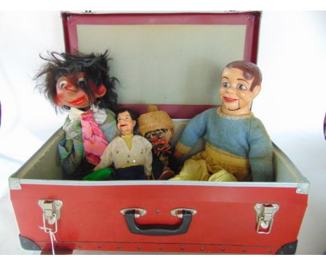 A 20th century Pelham ventriloquist's doll/puppet with stick movement, presented wearing brightly coloured blazer, green trou