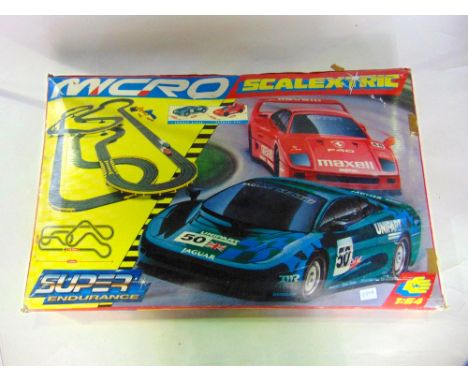 A boxed vintage Micro Super Endurance Scalextric set