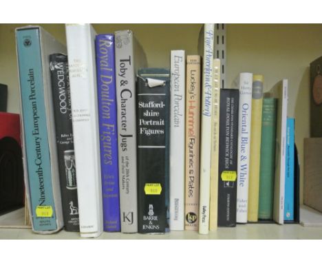 A quantity of books relating to ceramics, subjects including Oriental Blue and White, Staffordshire Portrait Figures, Wedgwoo