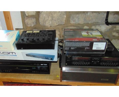 A large collection of vintage visual/audio equipment to include a Pioneer laser disc player CLD-D925, a New World Technics st
