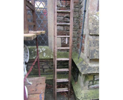 An Eclipse product wooden twenty rung extending ladder (to be sold for non commercial use only)