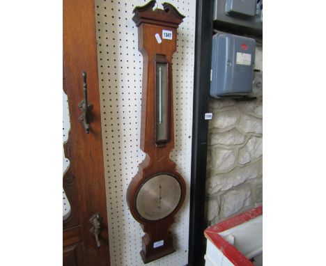 An inlaid Edwardian aneroid barometer with silvered dial by Negretti & Sambra of London