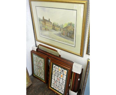 A contemporary oil painting on board showing Tanfield Bridge in the Yorkshire Dales with incised signature bottom left Dallas
