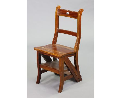 A mahogany metamorphic library step/chair.