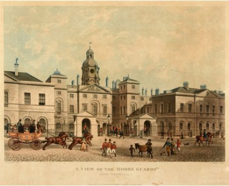 JOSEPH CONSTANTINE STADLER (GERMAN, ACT. 1780-1822), AFTER T.H. SHEPHERD  'A view of the Horse Guards',  hand-coloured print,
