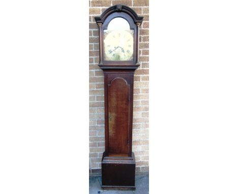 AN OAK CASED LONGCASE CLOCK WITH 8-DAY MOVEMENT  the brass dial with subisdiary seconds dial and date aperture, inscribed 'Ca