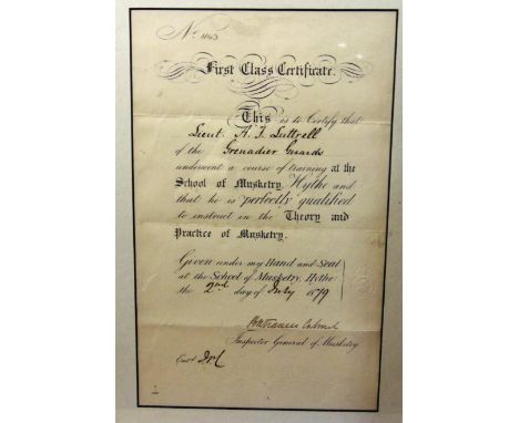[DOCUMENTS &amp; EPHEMERA]. ASSORTED  comprising a watercolour portrait of Napoleon, unsigned, 20.5cm x 14.5cm, framed and gl