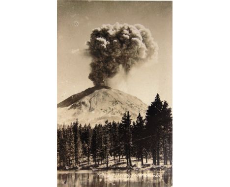 POSTCARDS - NORTH AMERICA  Approximately 350 cards, including real photographic views of Mount Lassen eruption, 1915; Whiteha