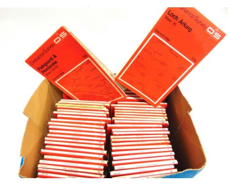 [MAPS]  Fifty-four Ordnance Survey one-inch folding maps, (some duplication; box). 