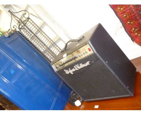 A Hughes & Wetter Attax Series amplifier with club reverb (sold electrically untested), also a metal CD rack.