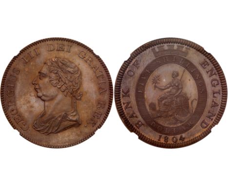 George III (1760-1820). Pattern copper Dollar, 1804, struck by W J Taylor after W Philp, laureate and draped bust left, *.* o