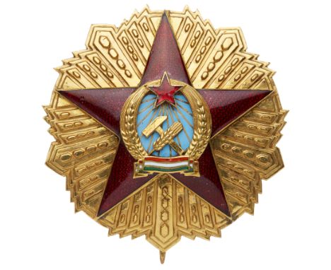 Hungary. Order of Merit Set awarded to Soviet Marshal F.I. Tolbukhin. Gilt and enamels. Cross. 42 mm. “1949” diestruck on bac