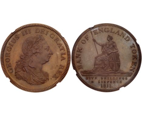 George III (1760-1820). Pattern copper Dollar, 1811, struck by W J Taylor after C H Kuchler, laureate and draped bust right, 