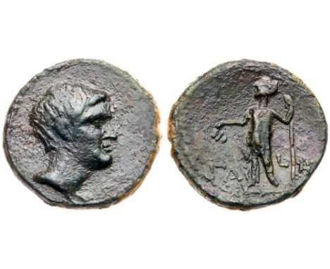 Samaria, Nysa-Scythopolis. M. Licinius Crassus. Æ (6.83 g), Proconsul, 54-53 BC. CY 10 (54 BC)(?). Head of the proconsul Cras