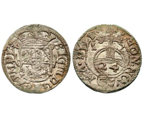 Lithuania. 1 ½ Grosz/Póltorak litewski (16)19, 1.36g. Crowned Arms. Rev. Orb with fractional value, dividing date (Kop 3506 -