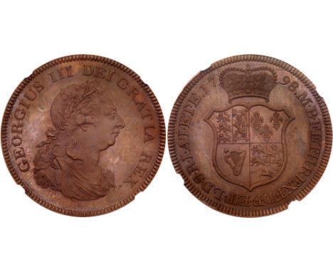 George III (1760-1820). Pattern copper Crown, 1798, struck W J Taylor after C H Kuchler, laureate and draped bust right, : C.