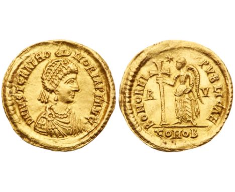 Justa Gratia Honoria (sister of Valentinian III). Gold Solidus (4.47 g, 12h). Mint of Ravenna, c. A.D. 430-5. D N IVST GRAT H