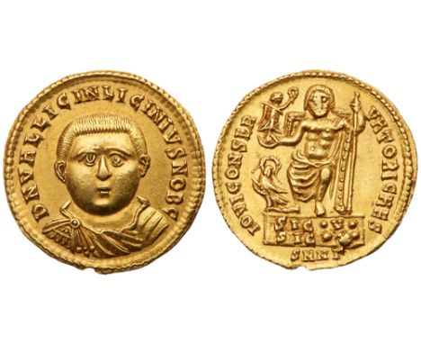 Licinius II (Caesar). Gold Aureus (5.33 g, 12h), AD. 317-324. Mint of Nicomedia, A.D. 321-2. D N VAL LICIN LICINIVS NOB C, bu