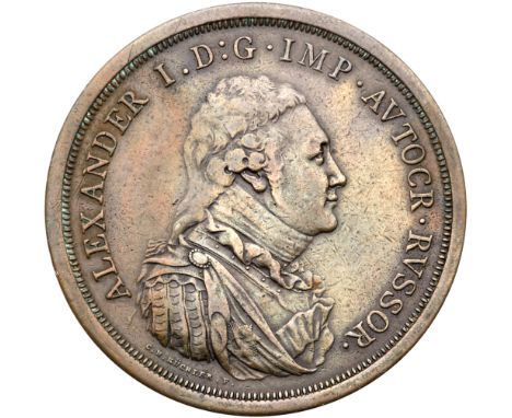Bit ?925 (R1), Diakov 293.1 (R1), Sev 2552 (R). Uniformed bust of the Emperor right; ALEXANDER I. D:G.IMP.AVTOCR.RVSSOR., sig