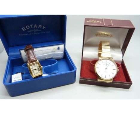Two Rotary wristwatches, boxed 