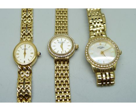 Three lady's Rotary wristwatches 