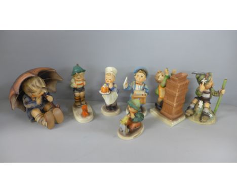 A collection of seven Goebel figures 