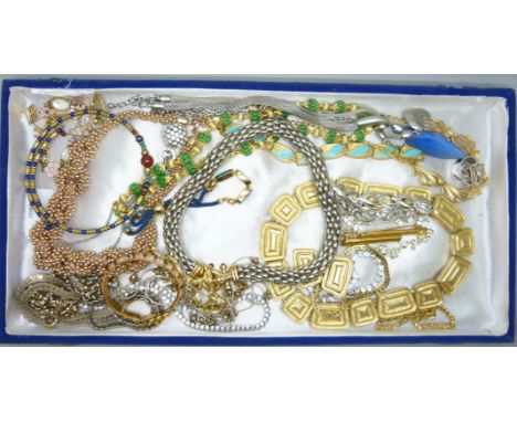A collection of costume jewellery including Monet 