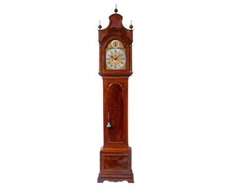 John Lloyd London, a Georgian mahogany longcase clock: the eight-day duration, five-pillar movement striking the hours on a b