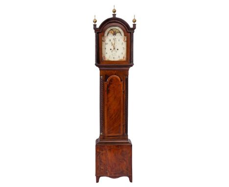 Geo. Uglow, Stratton, a Regency mahogany longcase clock: the eight-day duration movement striking the hours on a bell with th