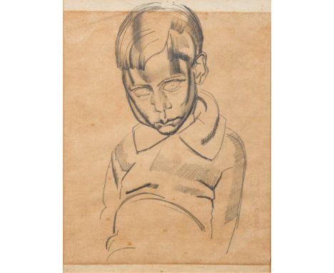* Frank Dobson [1888-1963]-Portrait of a boy, half-length seated,:-pencil drawing30 x 23cm.