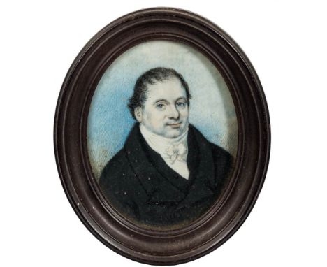 English School early 19th Century - A miniature portrait of a gentleman-said to be Sydney Smith [1771-1845],:- bust-length, w