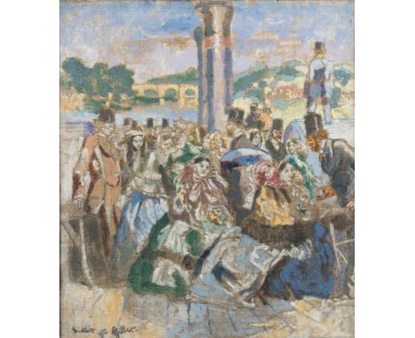 Walter Richard Sickert [1860-1942] after John Gilbert-'The River'; circa 1930/1931, an 'Echo' after Sir John Gilbert,:-signed