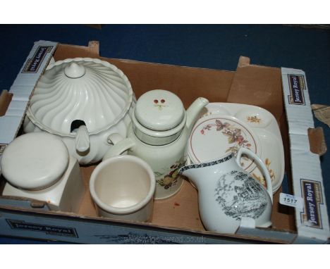 A quantity of china including Rustic England Jug, a quantity of Harvest ware, St. Michael, storage jar, teapot stand, etc., a