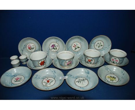 A quantity of Chamberlain Worcester Teaware, early 19th c., some pieces marked to base in hand-written script, circa 1840 com