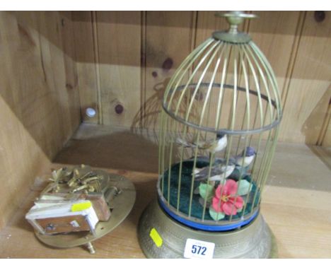 AUTOMATON, singing bird cage case, together with mechanism requiring restoration, 30cm height 
