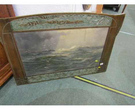 EDWARD MORAN RUSSELL, brunotype "Seascape" in attractive carved Art Nouveau frame, 60cm x 90cm frame 