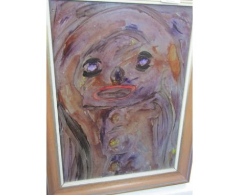 OIL ON BOARD, "Abstract Portrait", 30cm x 21cm 