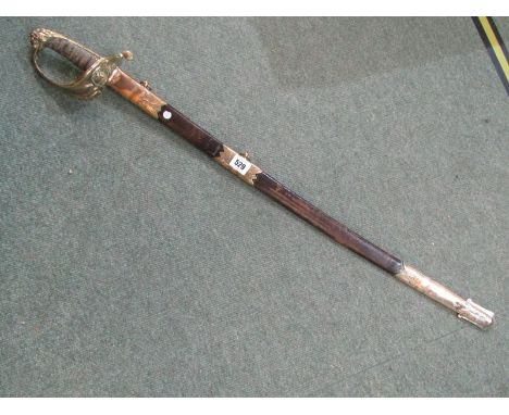 MARITIME, 19th Century Naval officer's sword with original scabbard and shagreen grip 