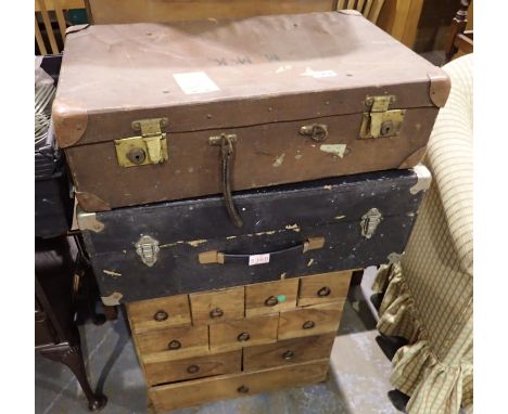 Two vintage suitcases. Not available for in-house P&amp;P 
