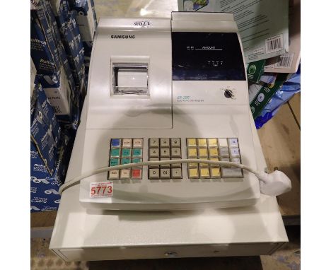 Sharp ER-290 cash register and a large quantity of till rolls. All electrical items in this lot have been PAT tested for safe