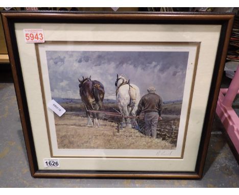 M Coward limited edition Ploughmans print, 430/850. Not available for in-house P&amp;P 