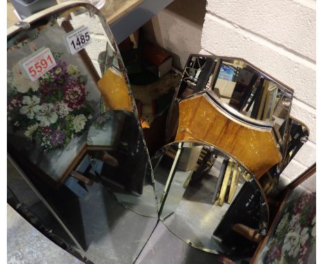 Five mirrors and a tapestry firescreen, further embroidery etc. Not available for in-house P&amp;P 
