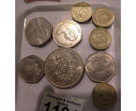 Mixed coins to include a £5 example. P&amp;P Group 1 (£14+VAT for the first lot and £1+VAT for subsequent lots) 