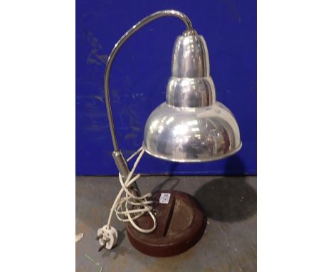 Metal adjustable desk lamp, extended H: 58 cm. All electrical items in this lot have been PAT tested for safety and have pass