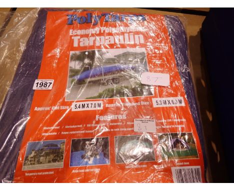 New and unused large multi-purpose tarpaulin 5.4 x 7 m. P&amp;P Group 1 (£14+VAT for the first lot and £1+VAT for subsequent 